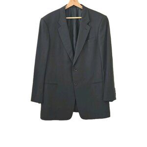 Armani Collezione Blazer Men US 44R Gray Wool Blend Lined 2B Double Vented Italy